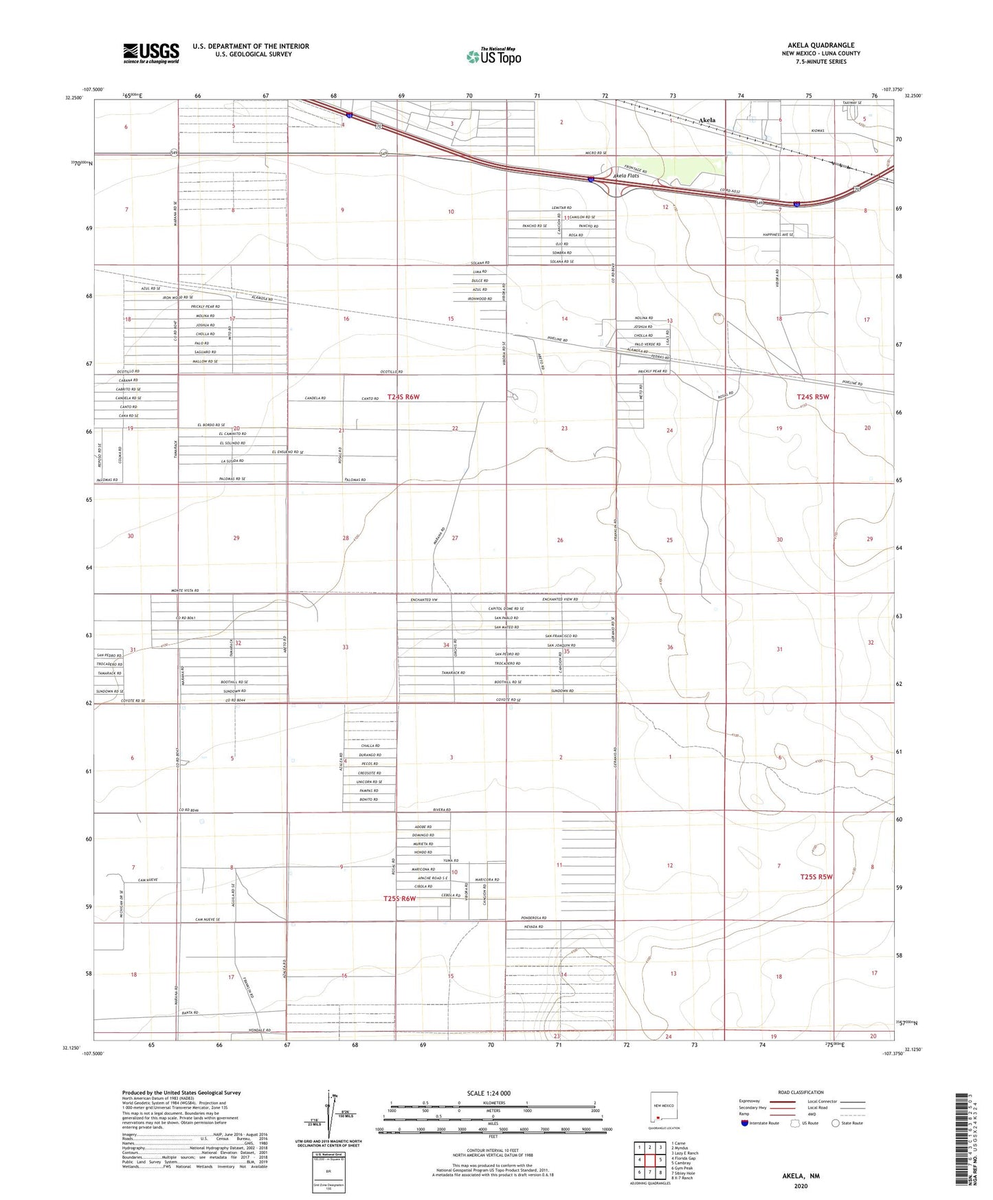 Akela New Mexico US Topo Map Image