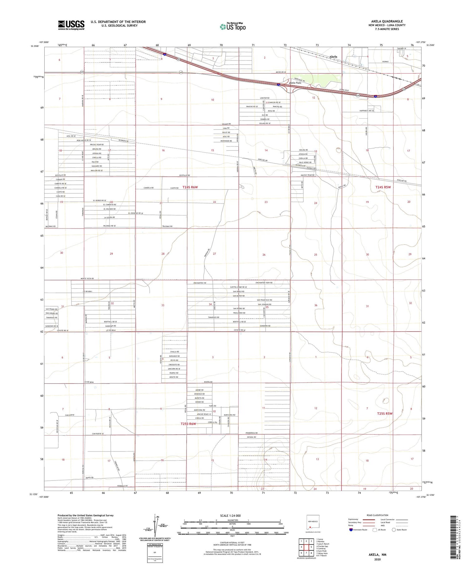 Akela New Mexico US Topo Map Image