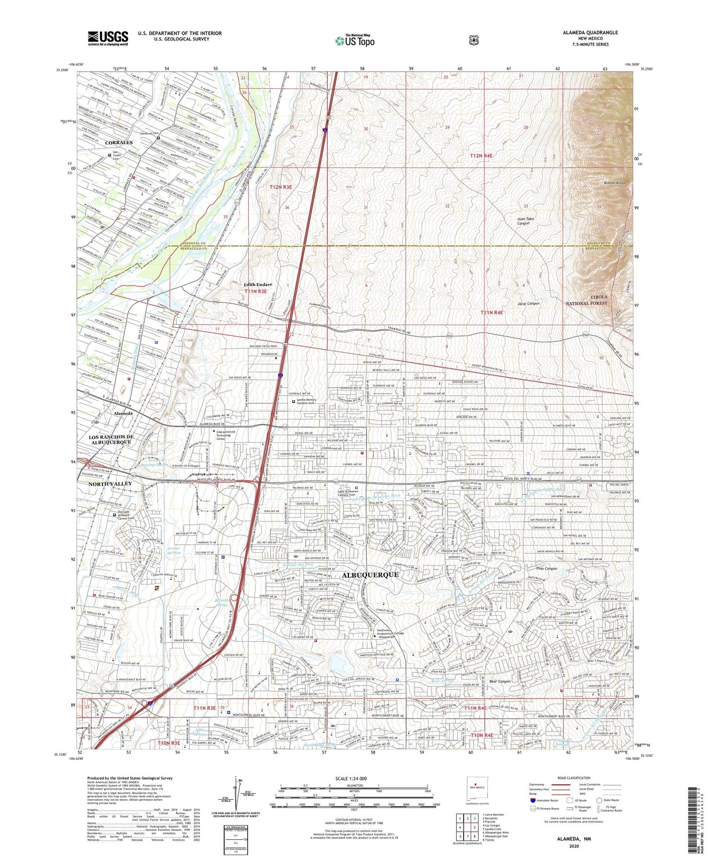 Alameda New Mexico US Topo Map Image