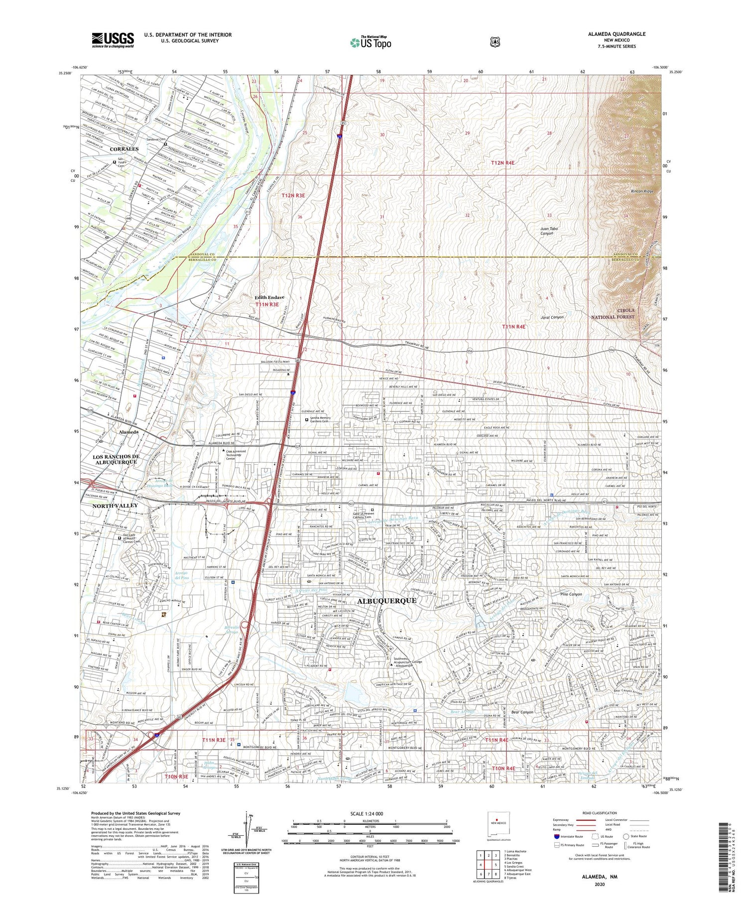 Alameda New Mexico US Topo Map Image
