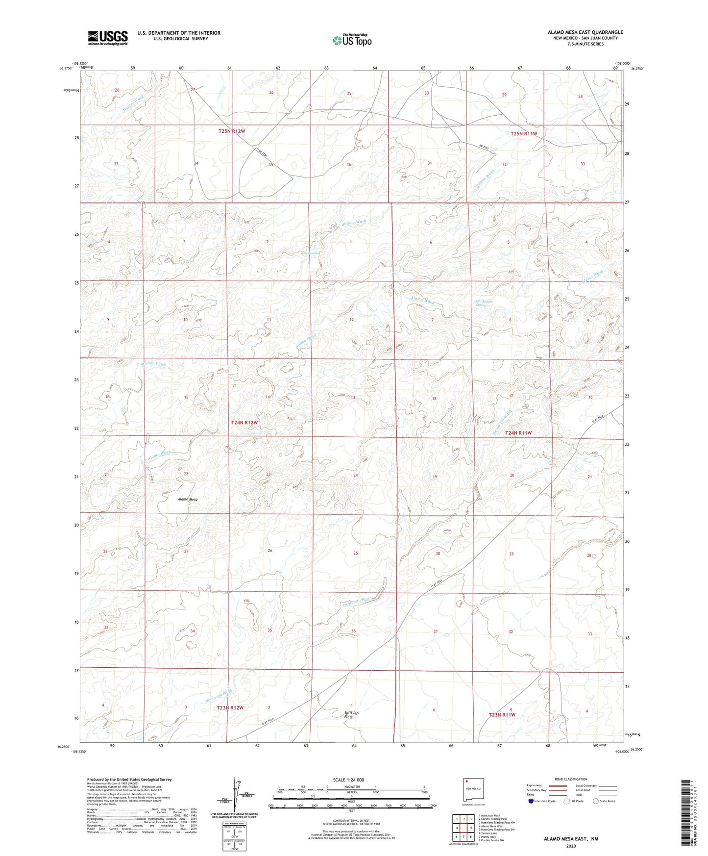 Alamo Mesa East New Mexico US Topo Map Image