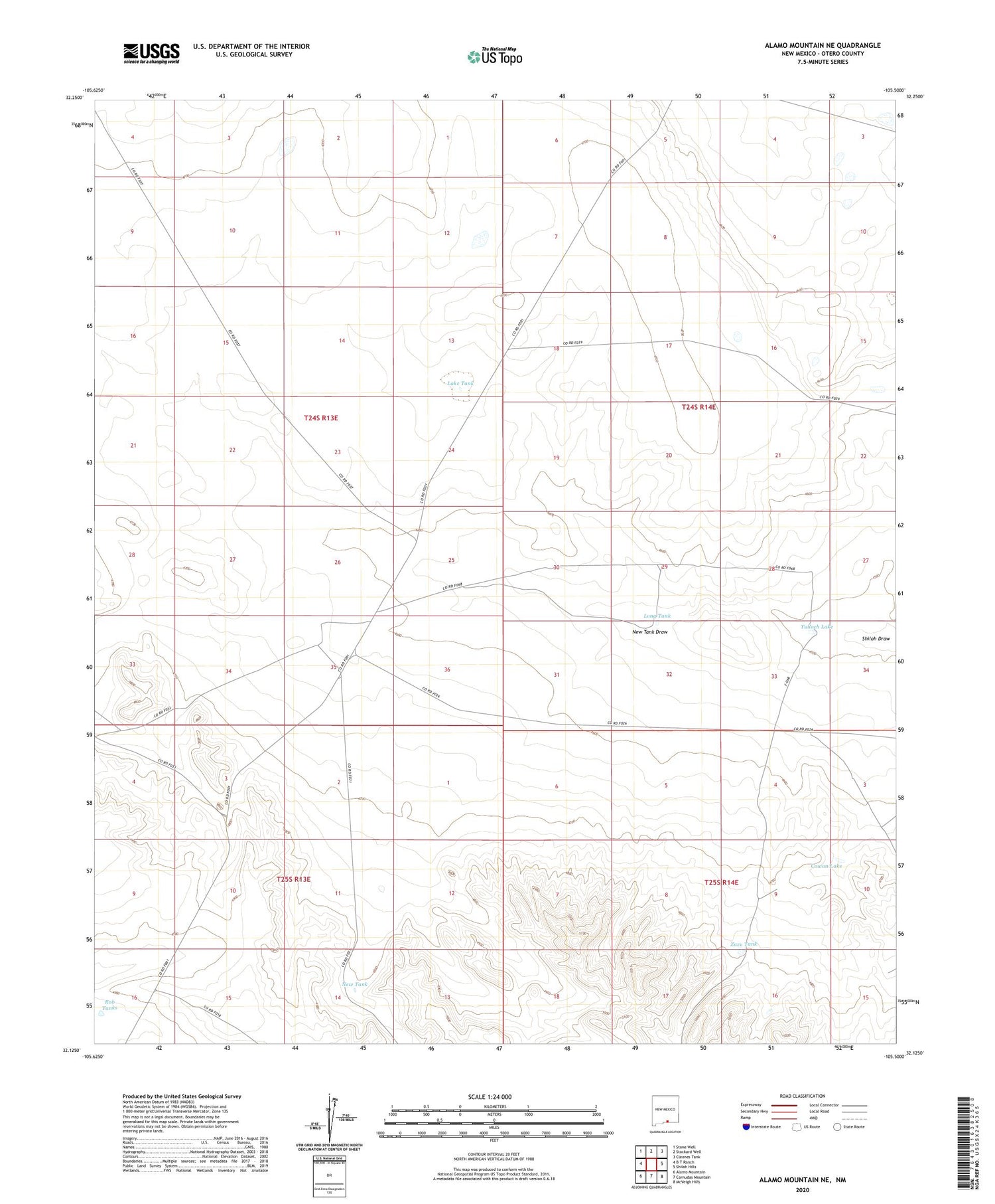 Alamo Mountain NE New Mexico US Topo Map Image