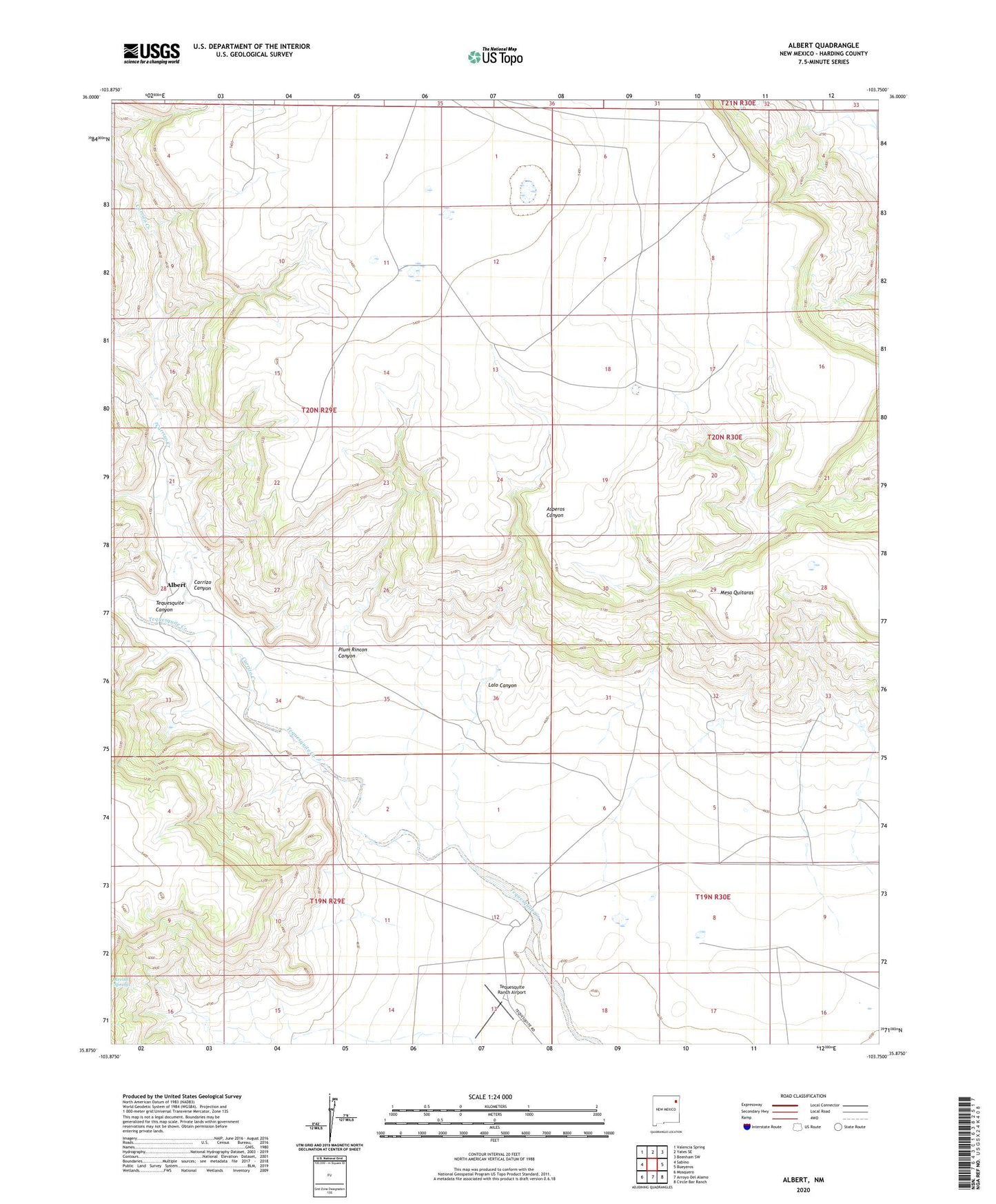 Albert New Mexico US Topo Map Image