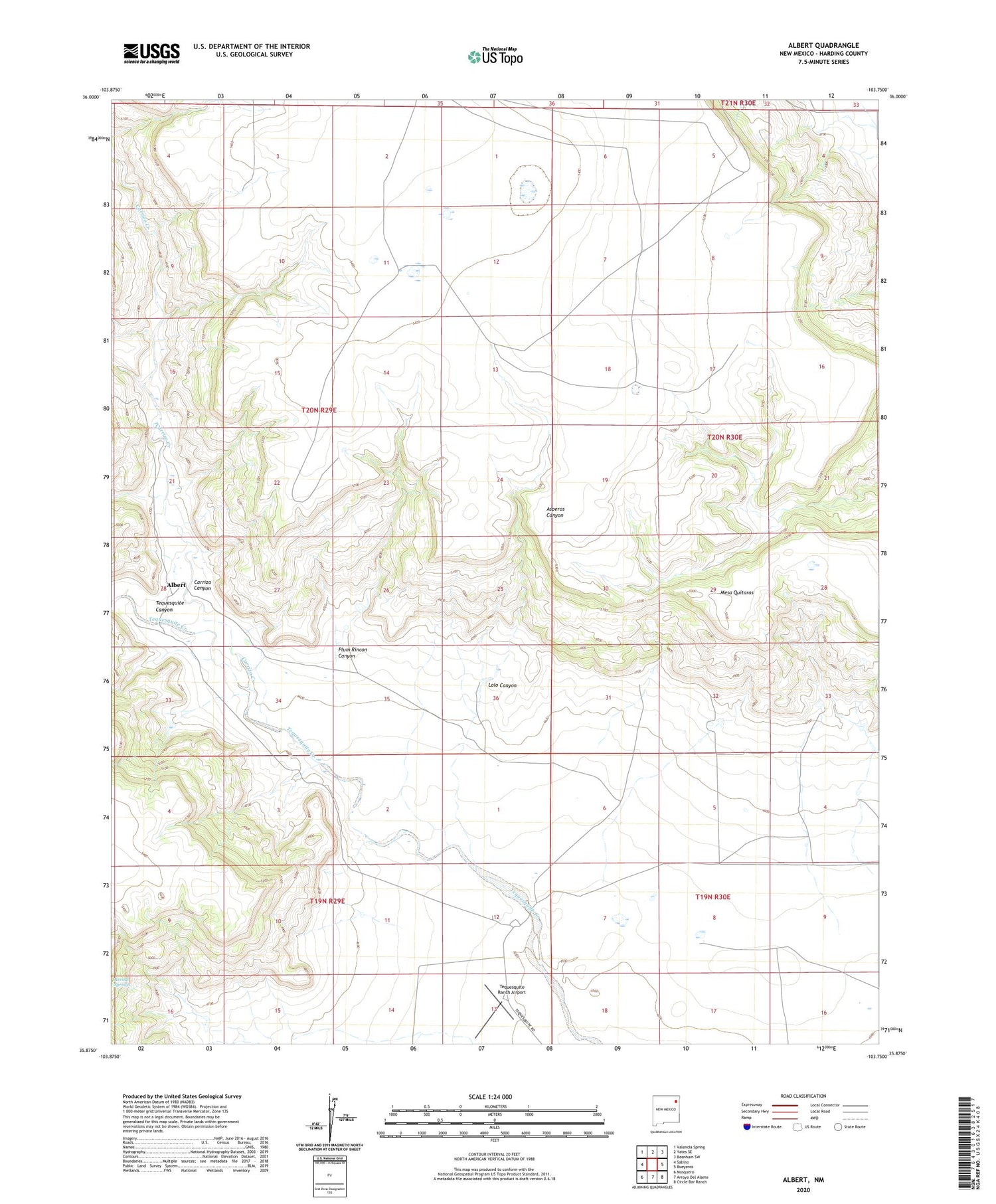 Albert New Mexico US Topo Map Image