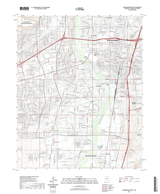 Albuquerque West New Mexico US Topo Map Image