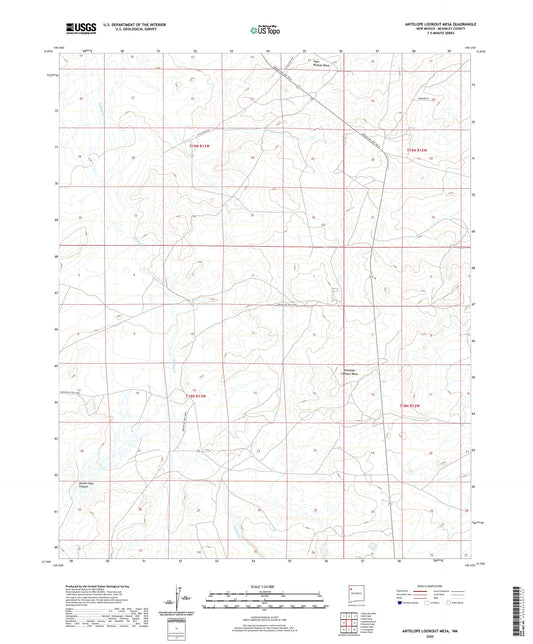 Antelope Lookout Mesa New Mexico US Topo Map Image