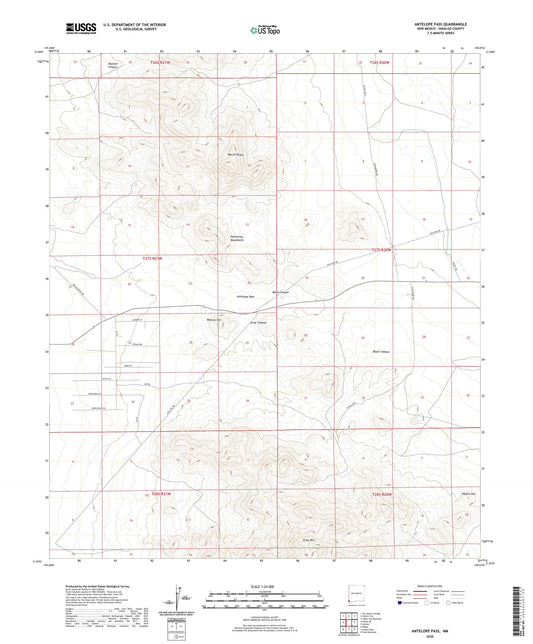 Antelope Pass New Mexico US Topo Map Image
