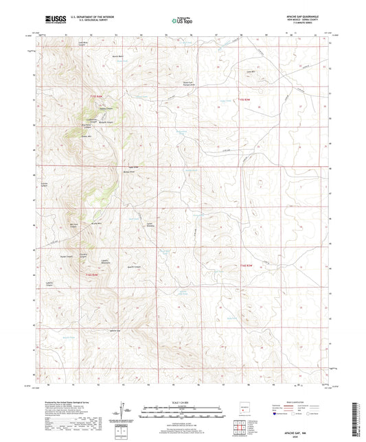 Apache Gap New Mexico US Topo Map Image