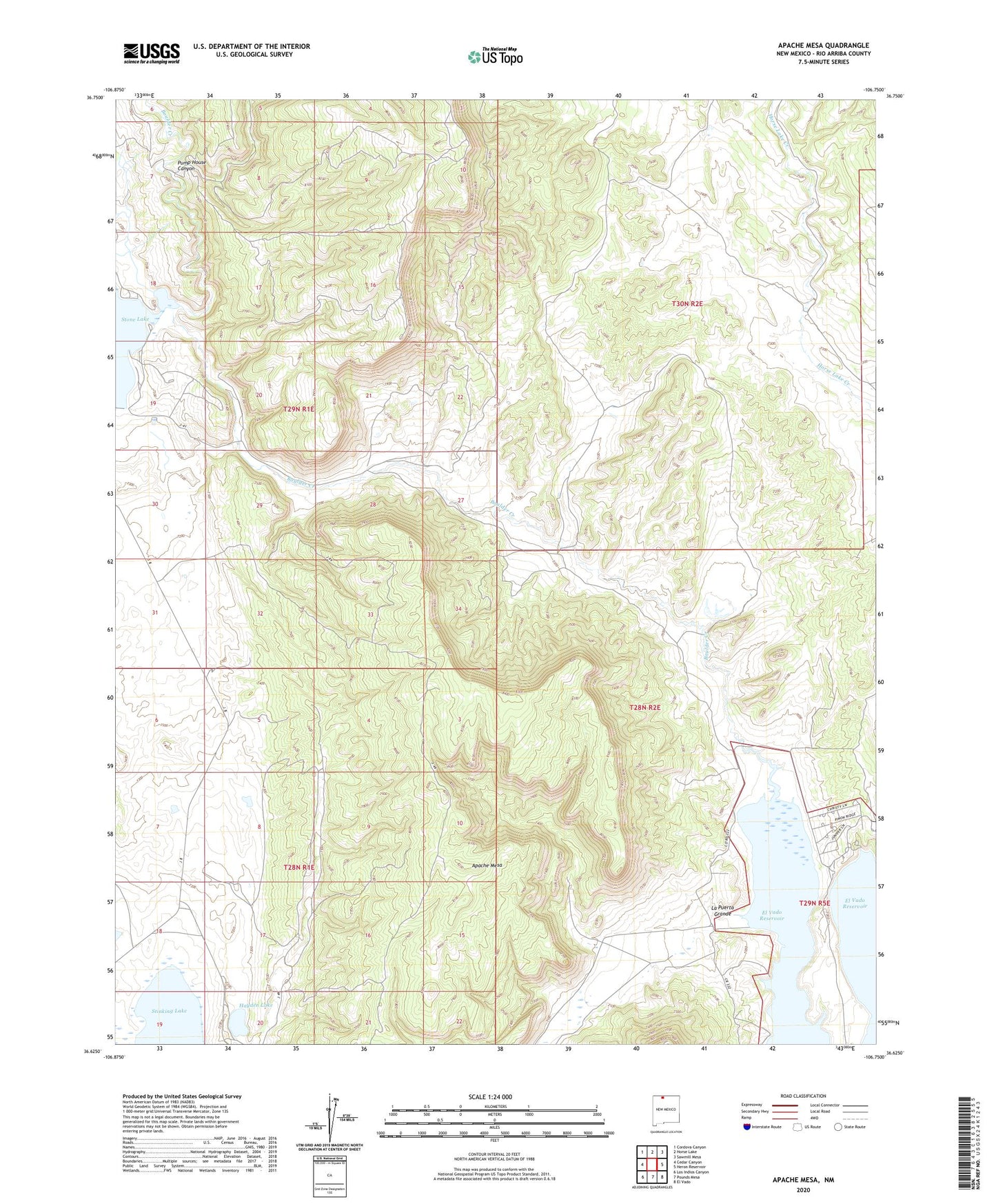 Apache Mesa New Mexico US Topo Map Image