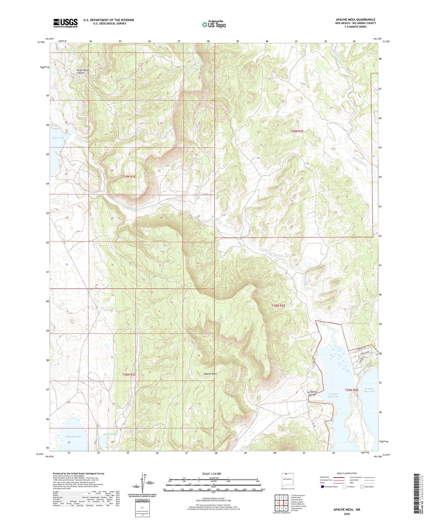 Apache Mesa New Mexico US Topo Map Image