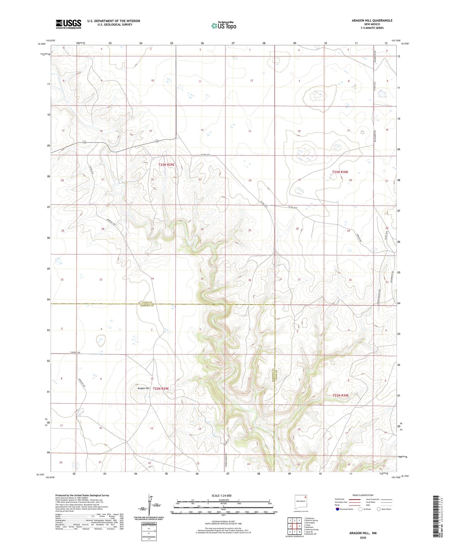 Aragon Hill New Mexico US Topo Map Image