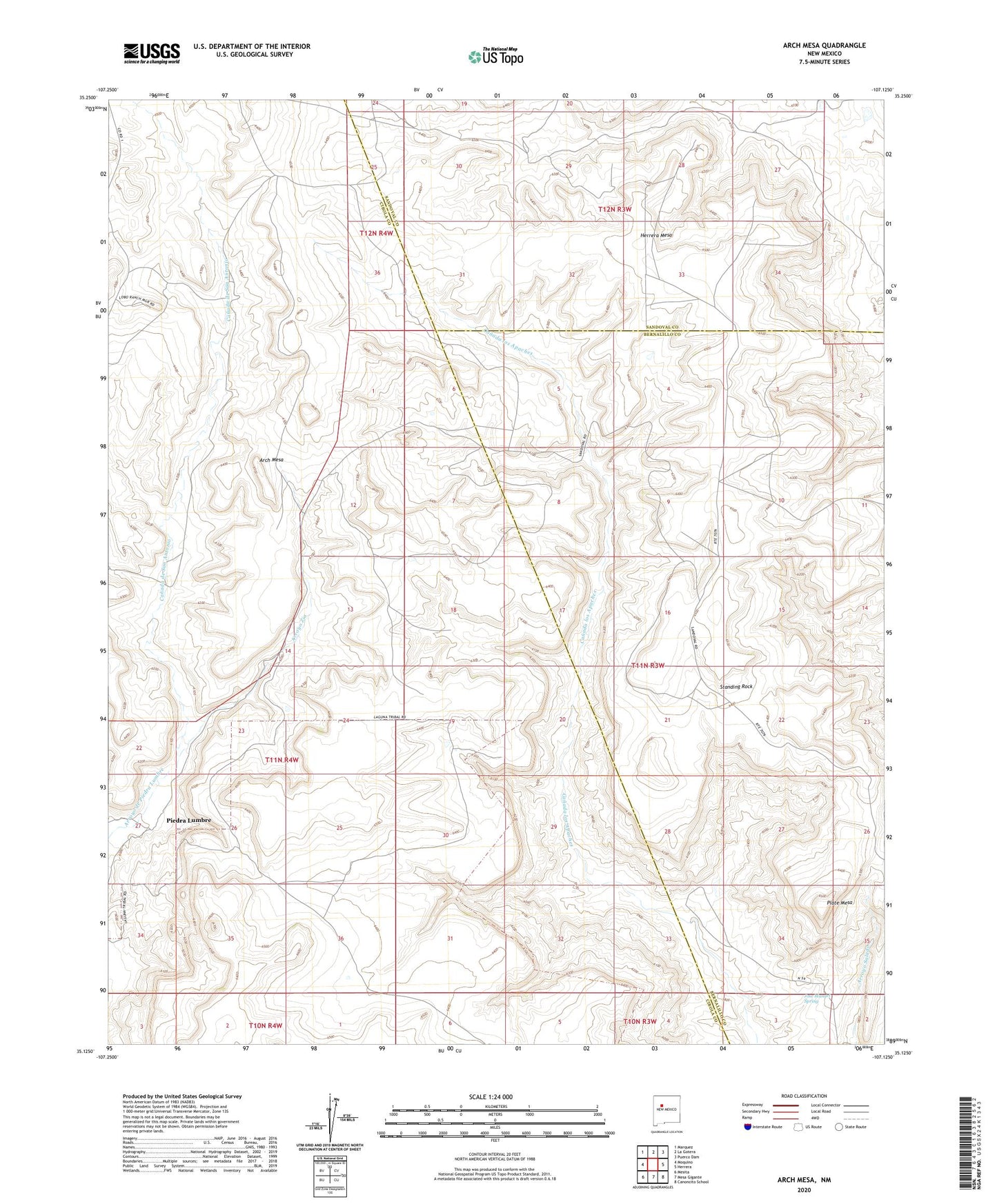 Arch Mesa New Mexico US Topo Map Image