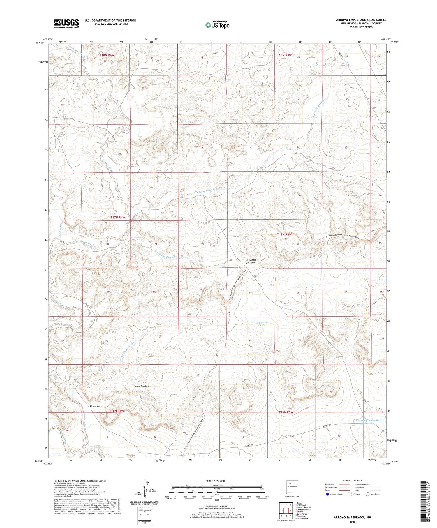 Arroyo Empedrado New Mexico US Topo Map Image