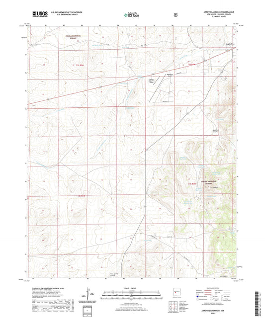 Arroyo Landavaso New Mexico US Topo Map Image