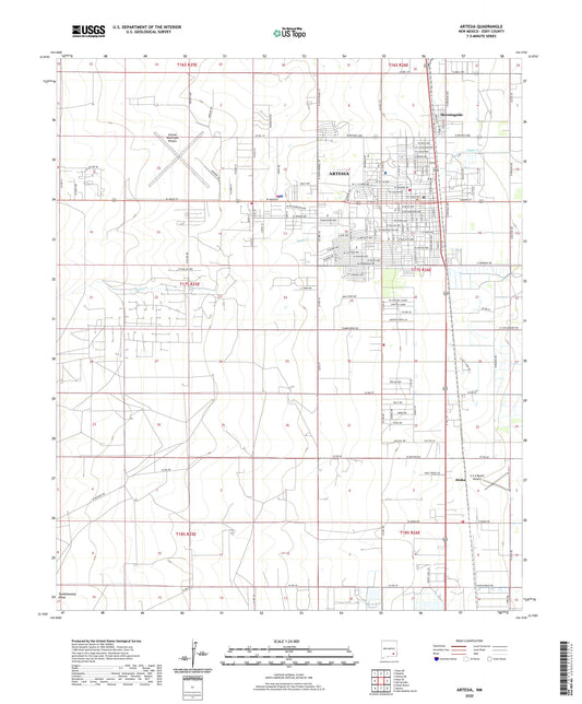 Artesia New Mexico US Topo Map Image