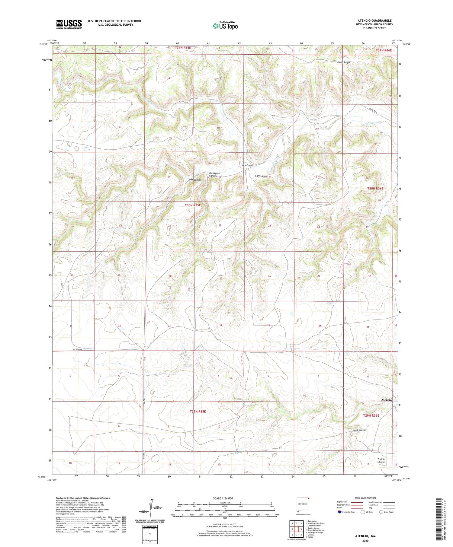 Atencio New Mexico US Topo Map Image