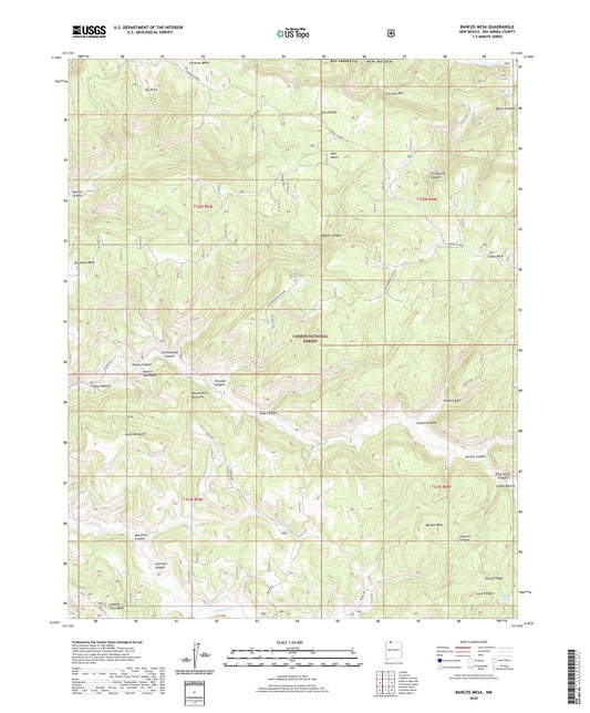Bancos Mesa New Mexico US Topo Map Image