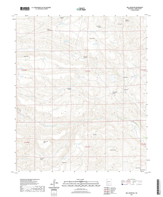 Bell Mountain New Mexico US Topo Map Image