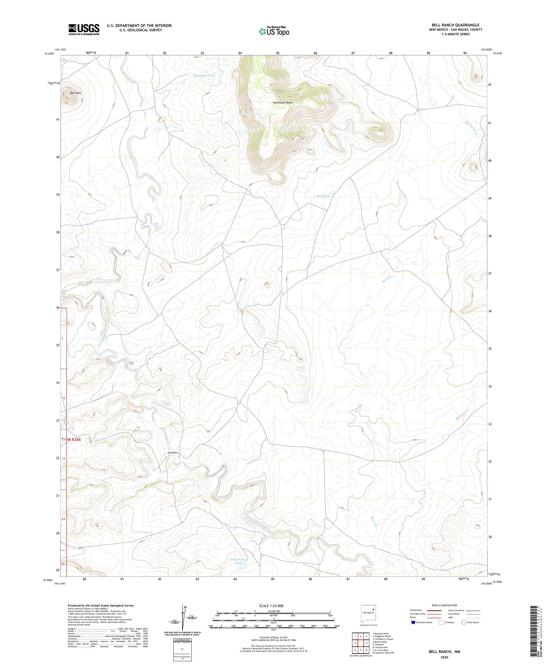 Bell Ranch New Mexico US Topo Map – MyTopo Map Store