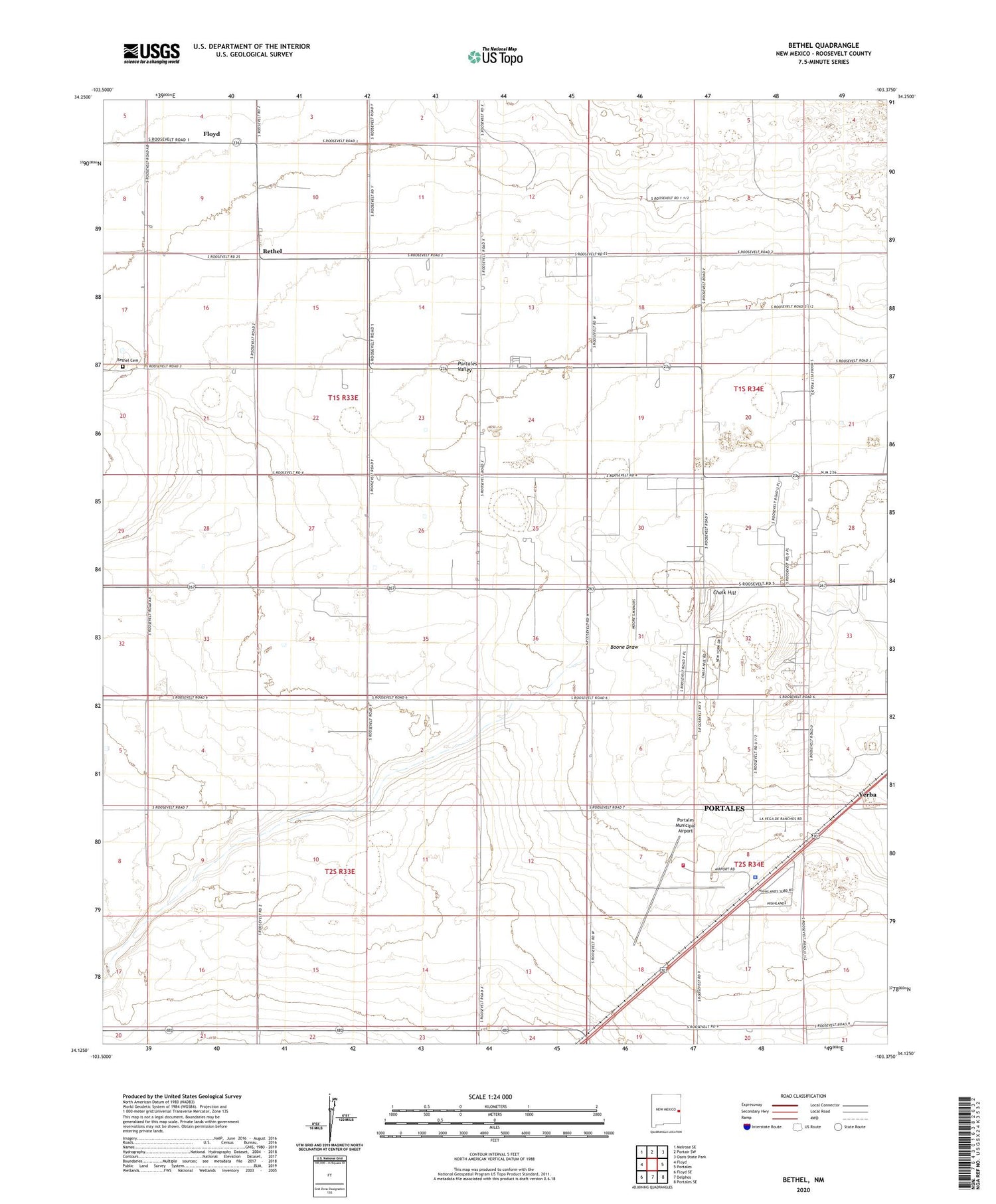 Bethel New Mexico US Topo Map Image