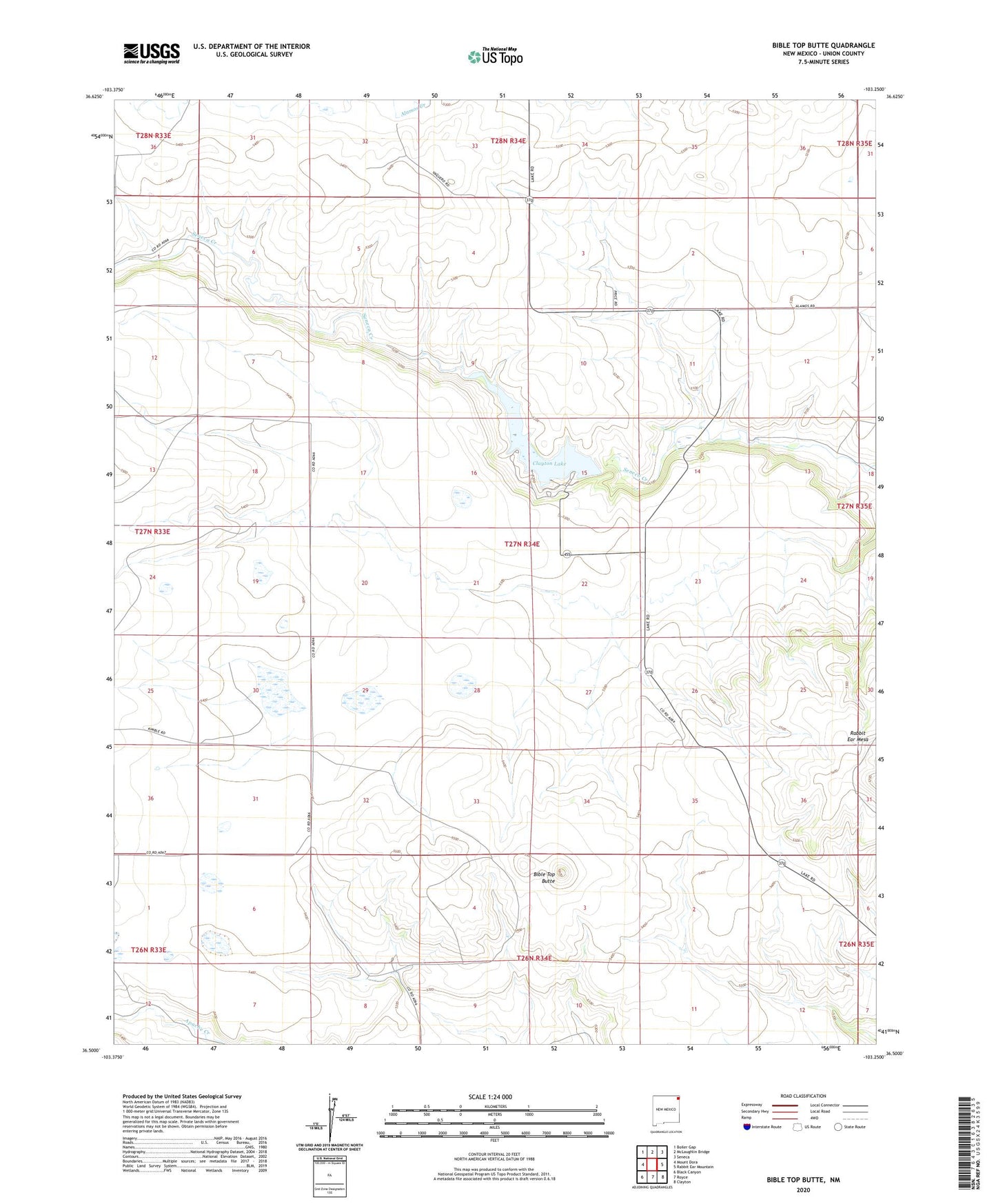 Bible Top Butte New Mexico US Topo Map Image