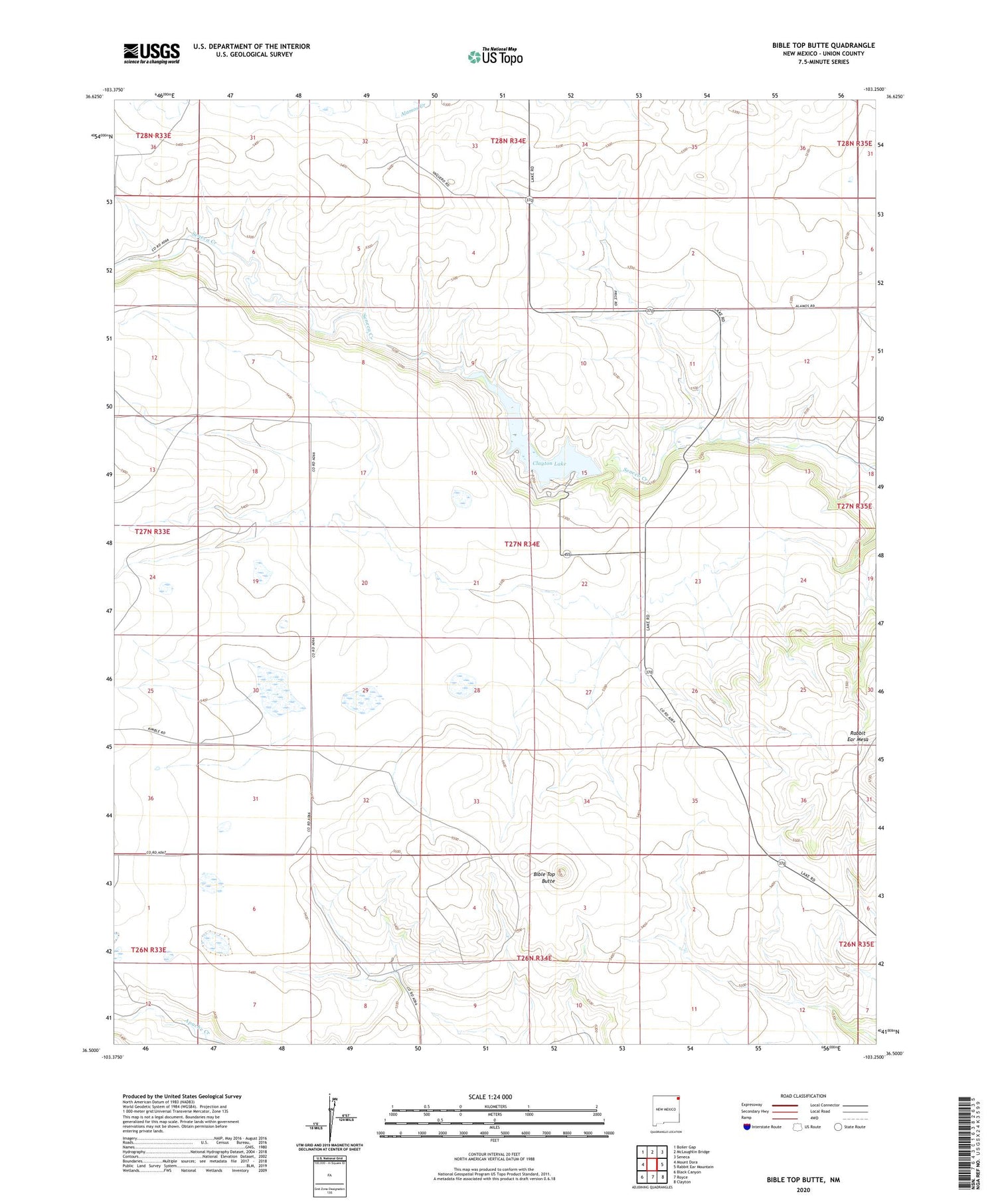 Bible Top Butte New Mexico US Topo Map Image