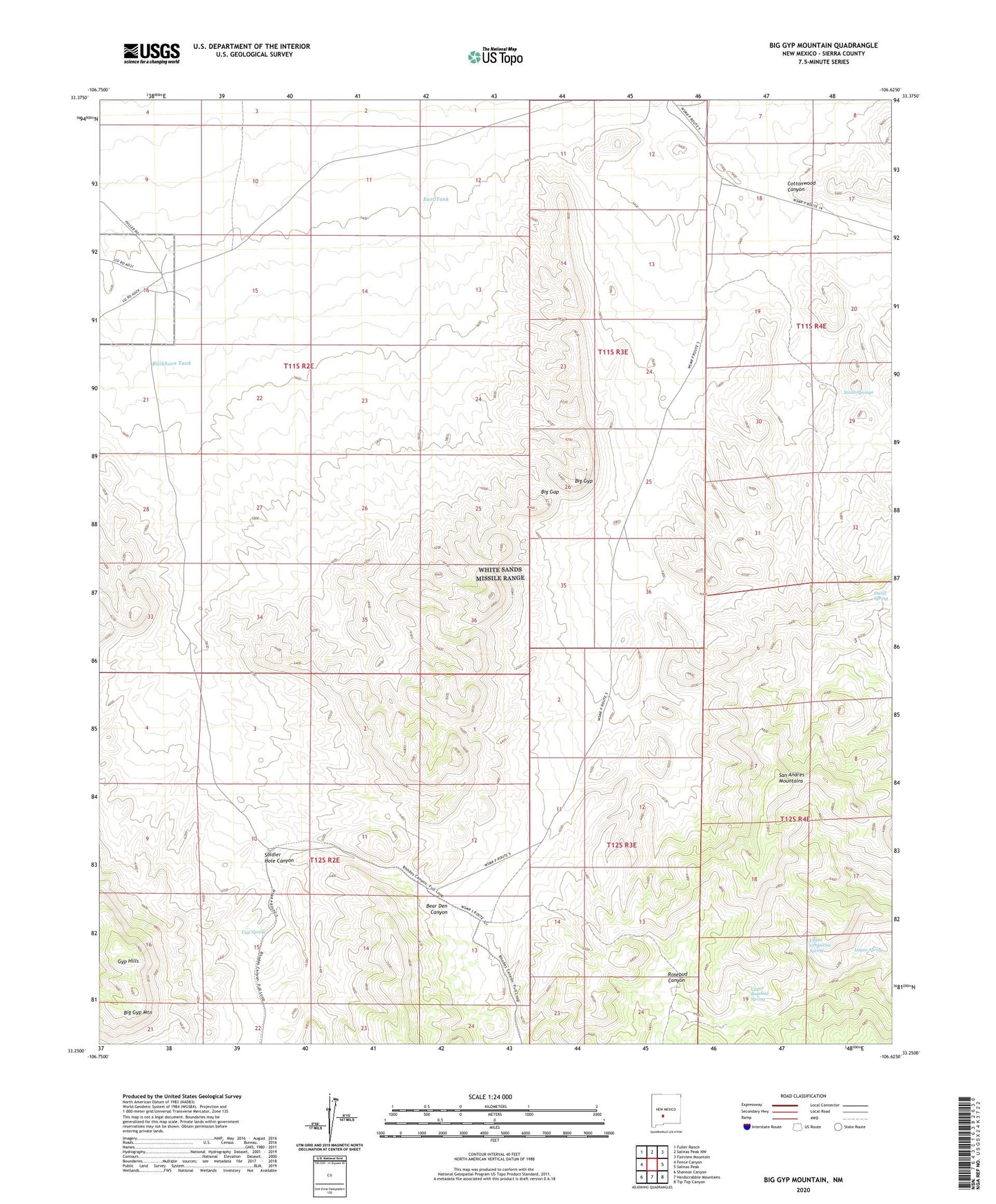 Big Gyp Mountain New Mexico US Topo Map Image