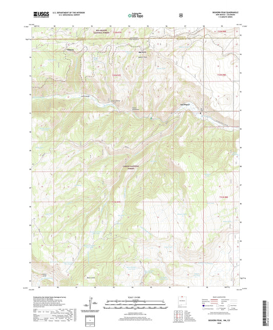 Bighorn Peak New Mexico US Topo Map Image