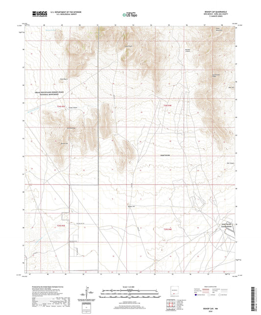 Bishop Cap New Mexico US Topo Map Image
