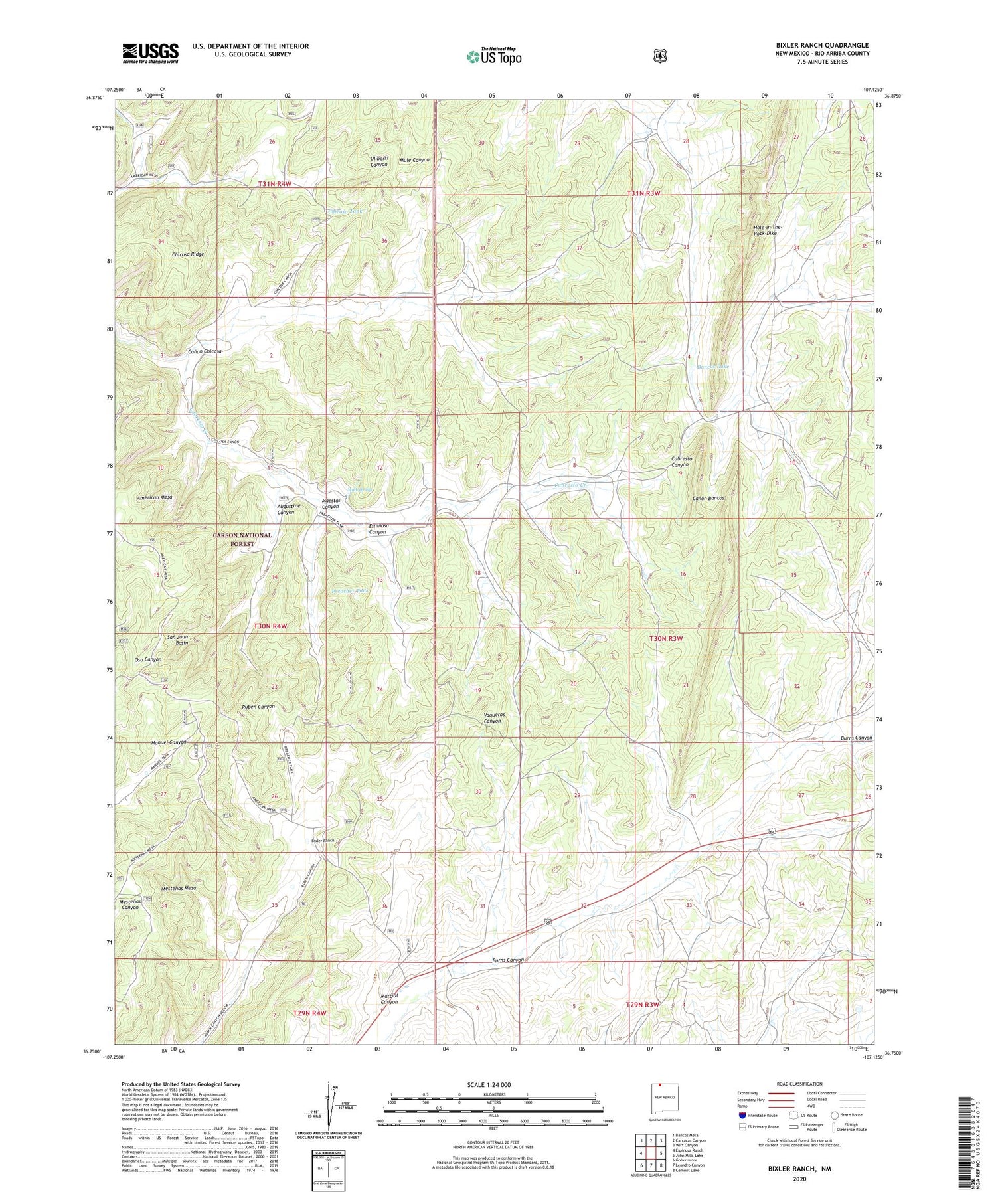 Bixler Ranch New Mexico US Topo Map Image