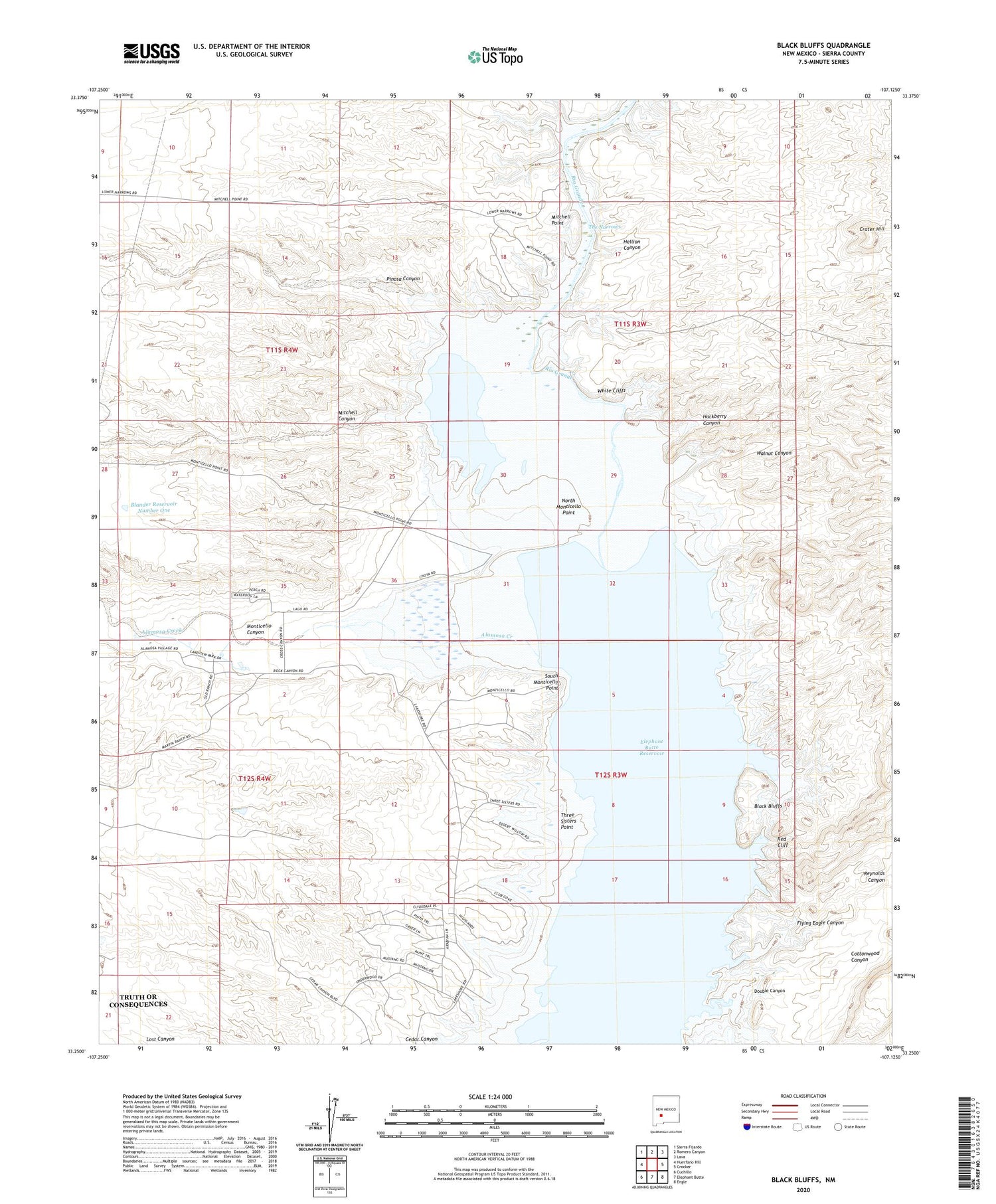 Black Bluffs New Mexico US Topo Map Image