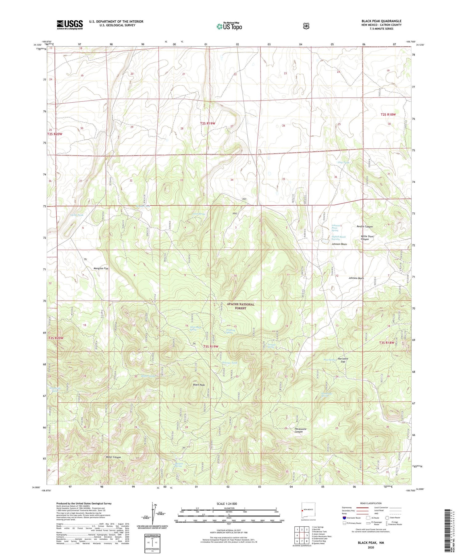Black Peak New Mexico US Topo Map Image