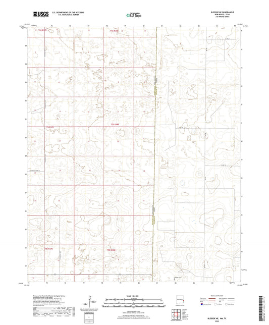 Bledsoe NE New Mexico US Topo Map Image