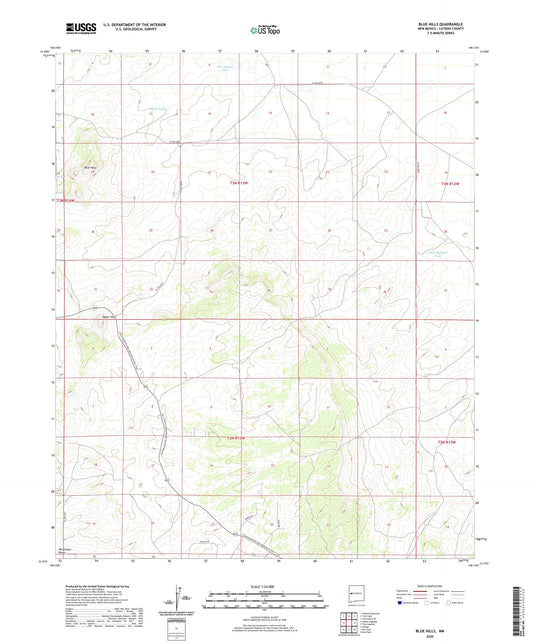 Blue Hills New Mexico US Topo Map Image