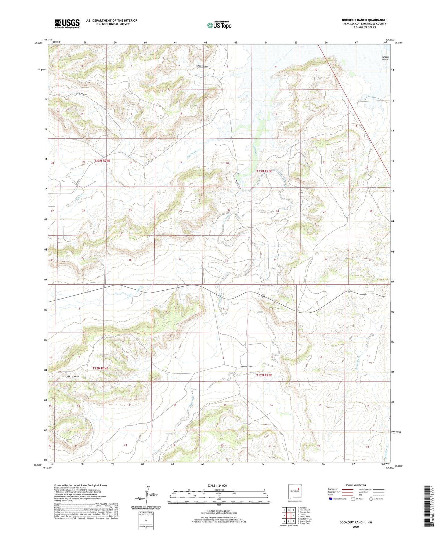 Bookout Ranch New Mexico US Topo Map Image