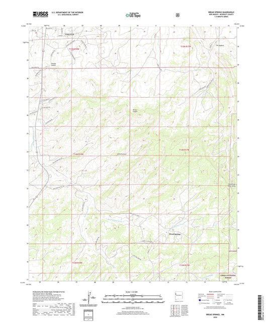 Bread Springs New Mexico US Topo Map Image