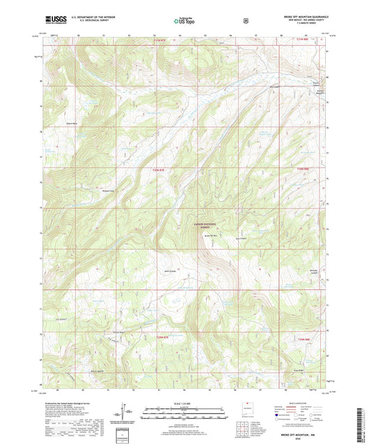 Broke Off Mountain New Mexico US Topo Map Image