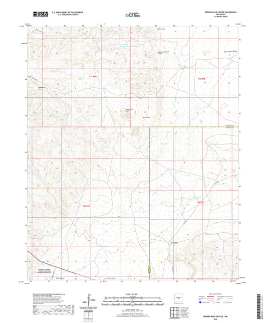 Broken Back Crater New Mexico US Topo Map Image