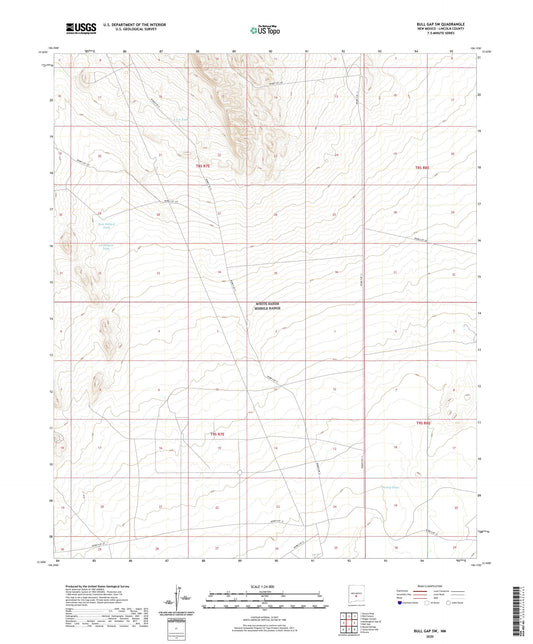 Bull Gap SW New Mexico US Topo Map Image