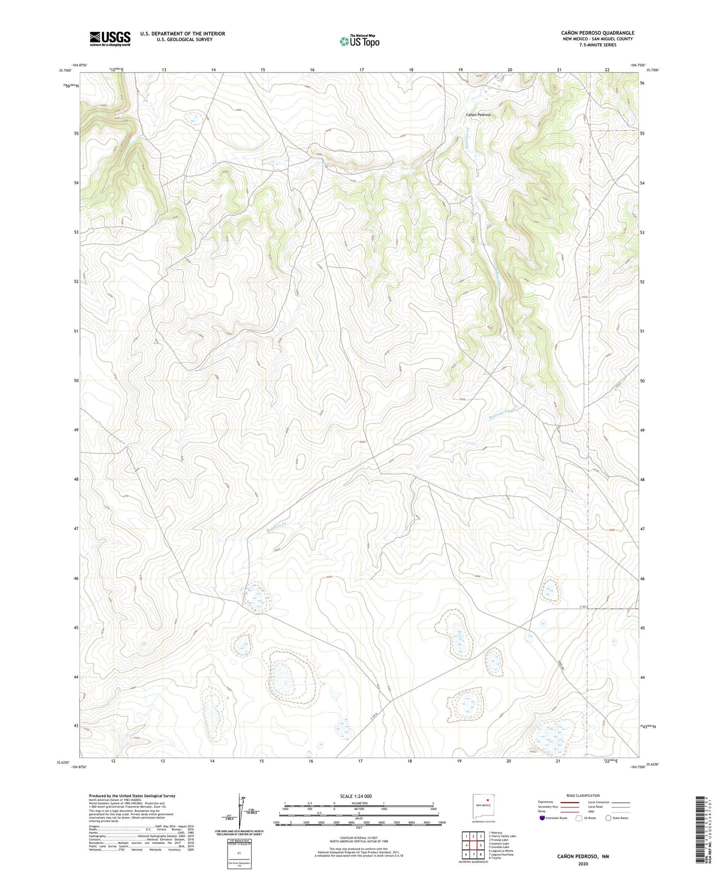 Canon Pedroso New Mexico US Topo Map Image