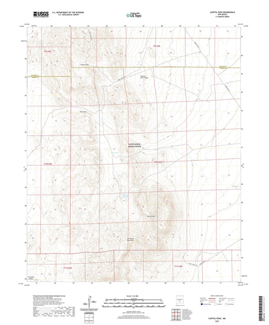 Capitol Peak New Mexico US Topo Map Image