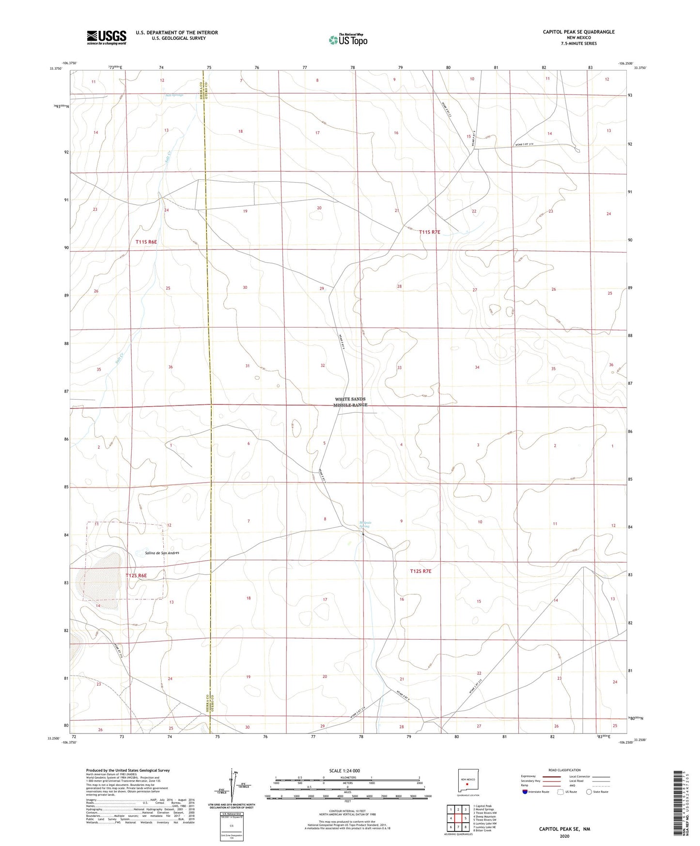 Capitol Peak SE New Mexico US Topo Map Image