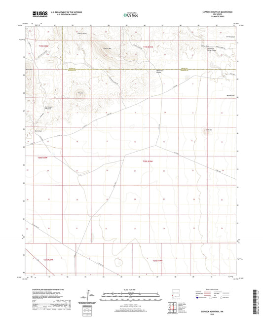 Caprock Mountain New Mexico US Topo Map Image