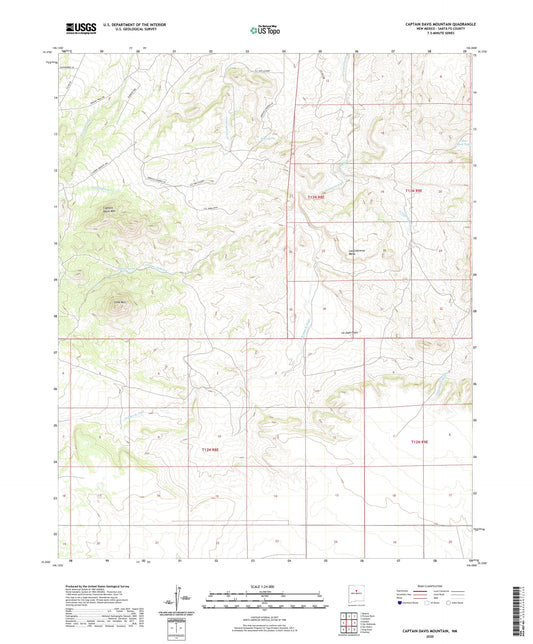 Captain Davis Mountain New Mexico US Topo Map Image