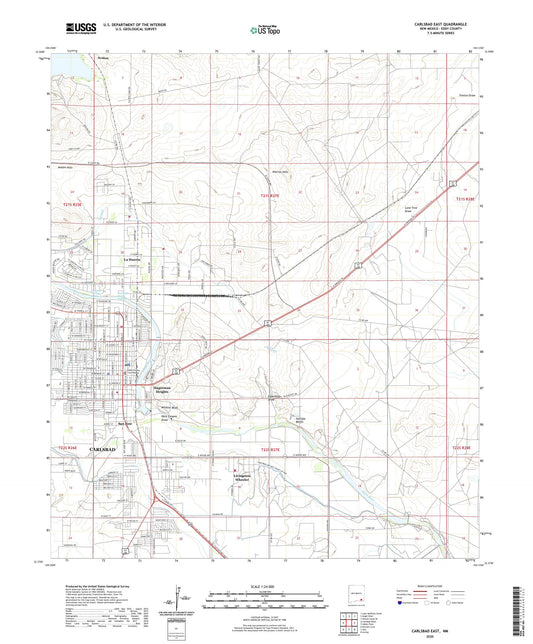 Carlsbad East New Mexico US Topo Map Image