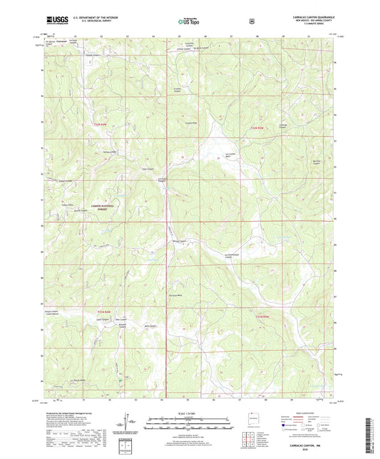 Carracas Canyon New Mexico US Topo Map Image