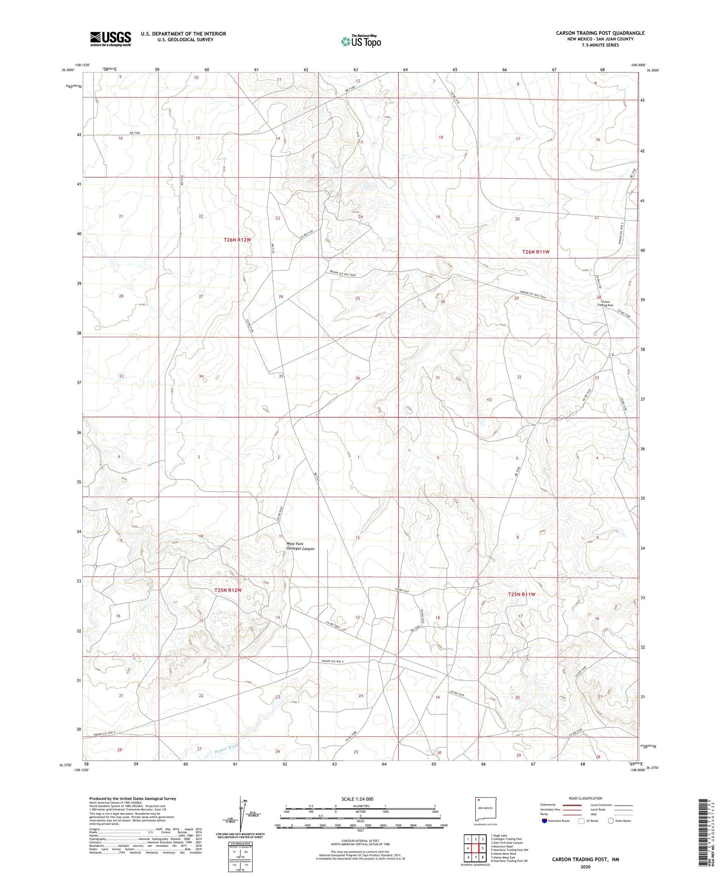Carson Trading Post New Mexico US Topo Map Image