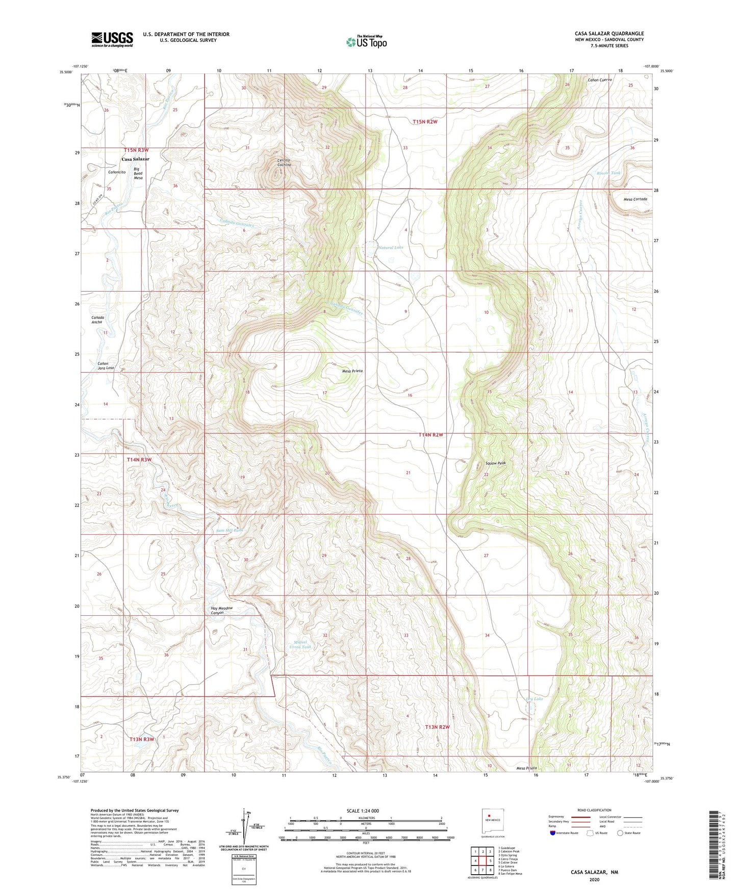 Casa Salazar New Mexico US Topo Map Image