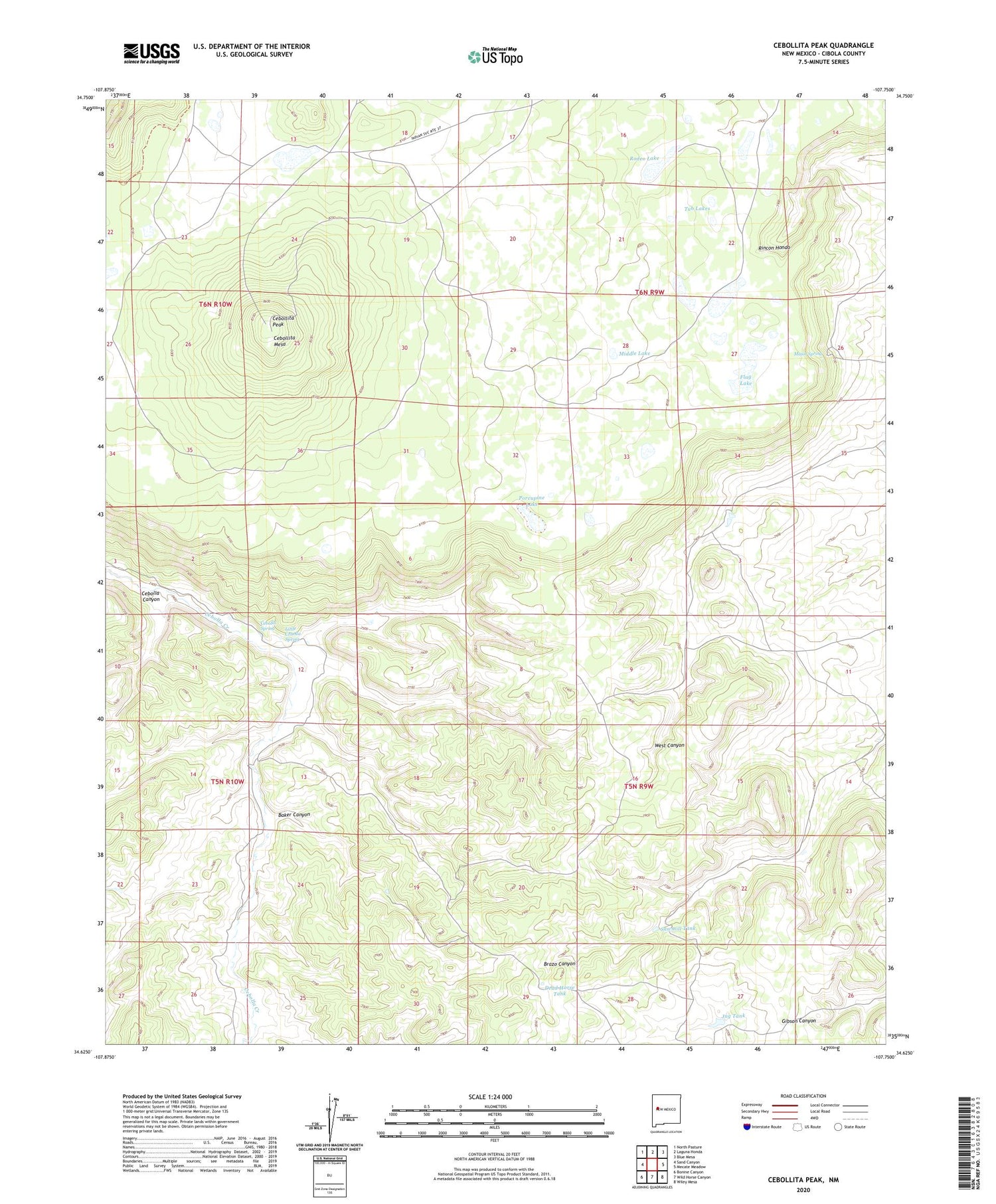 Cebollita Peak New Mexico US Topo Map Image