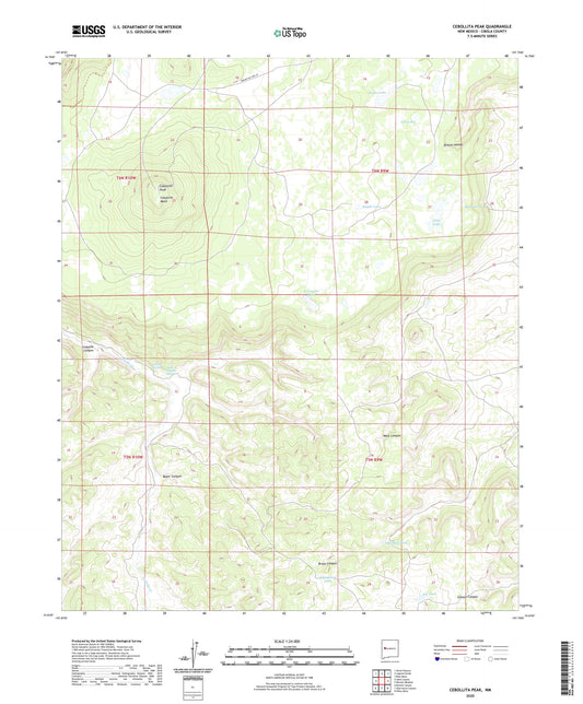 Cebollita Peak New Mexico US Topo Map Image